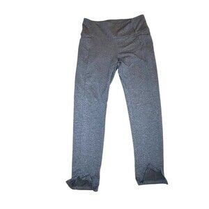 Athleta Delancey Leggings Womens Size M Gray High Rise Herringbone Mesh
